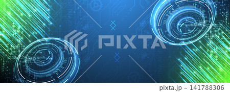Abstract futuristic technology background with binary code. Vector Abstract futuristic technology background with binary code. Vector 141788306