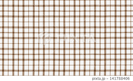 White cotton fabric texture with Brown checkered pattern close up White cotton fabric texture with Brown checkered pattern close up 141788406