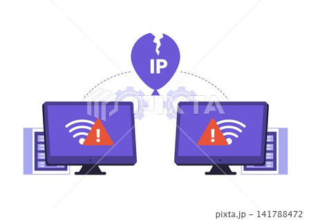 IP Address Conflict System Error Network Issue Vector IP Address Conflict System Error Network Issue Vector 141788472