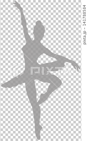 woman ballet silhouette woman ballet silhouette 141788584