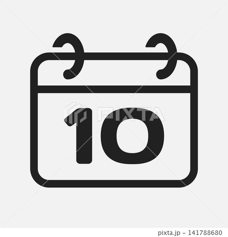 Vector minimal icon page calendar - number 10 Vector minimal icon page calendar - number 10 141788680