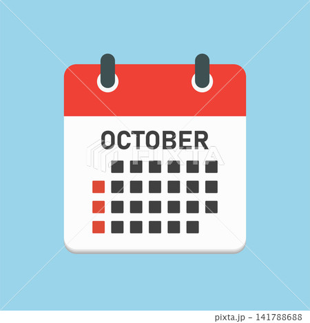 Vector template icon page calendar, month October Vector template icon page calendar, month October 141788688