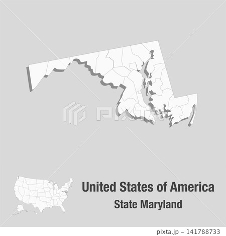 Detailed vector map of the USA - State Maryland Detailed vector map of the USA - State Maryland 141788733