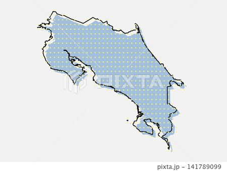 Vector map Costa Rica from points, dotted template 141789099