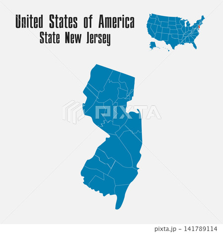 Vector map of the USA - State New Jersey 141789114