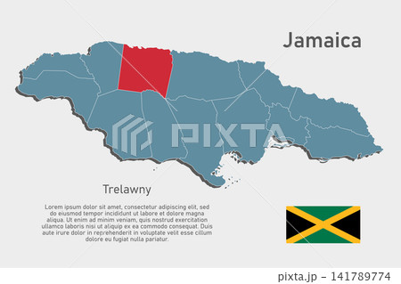 Vector map of Jamaica - Trelawny Parish 141789774