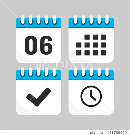 Icon page calendar - day 6, agenda, check, timer Icon page calendar - day 6, agenda, check, timer 141789939