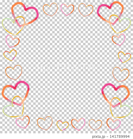 Cute heart frame illustration Cute heart frame illustration 141789994