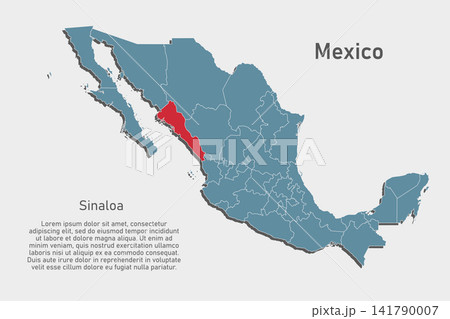 Vector map of Mexico - Sinaloa State Vector map of Mexico - Sinaloa State 141790007