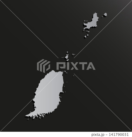 Map of Grenada, template Caribbean outline country 141790031