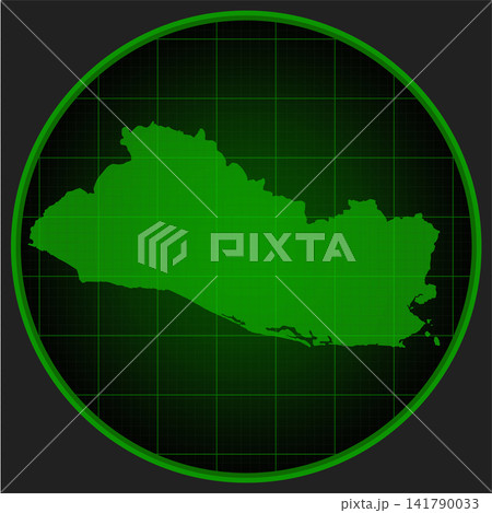 Vector map of El Salvador on radar green screen Vector map of El Salvador on radar green screen 141790033