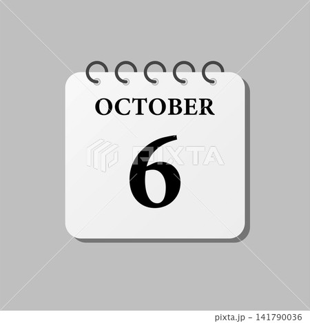 Icon page calendar day - 6 October Icon page calendar day - 6 October 141790036