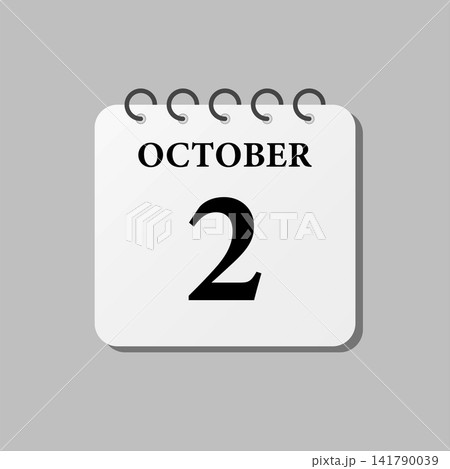 Icon page calendar day - 2 October Icon page calendar day - 2 October 141790039