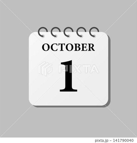 Icon page calendar day - 1 October Icon page calendar day - 1 October 141790040