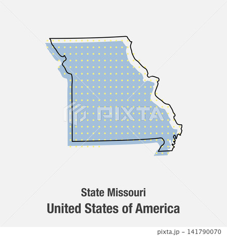 Vector map of Missouri state from dots, the USA 141790070