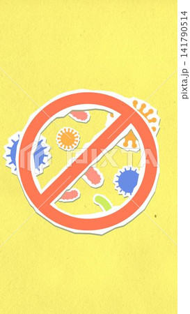 Stop viruses and germs sign illustration on bright yellow background Stop viruses and germs sign illustration on bright yellow background 141790514