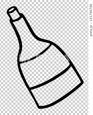 Hand drawn champagne bottle outline for kid colouring book, drink menu, cafe, summer break, decoration, beach vibes, beach vibe, sea, sand, sun, trip, travel, vacation, happy holiday, grocery shopping Hand drawn champagne bottle outline for kid colouring book, drink menu, cafe, summer break, decoration, beach vibes, beach vibe, sea, sand, sun, trip, travel, vacation, happy holiday, grocery shopping 141790786