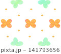 ポップでカラフルな蝶とドットのパターン背景 141793656