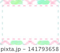 点線とパステル柄の囲みフレーム 141793658