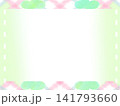 やわらかなグリーンのグラデーションと点線枠の背景 141793660