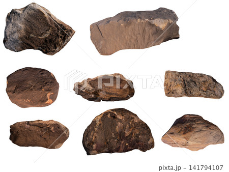 isolated collection rock stone 141794107