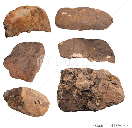 isolated collection rock stone 141794108