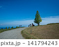 丘の上を歩く人、花さじき 141794243