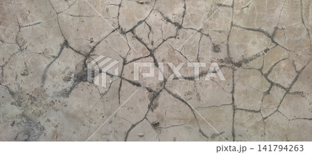 Cracked Concrete Wall Texture Background Cracked Concrete Wall Texture Background 141794263