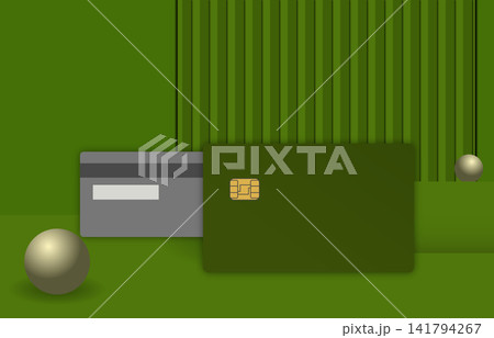 Background with green wall texture and dark credit card mockup display for business financial payment marketing layout presentation design Background with green wall texture and dark credit card mockup display for business financial payment marketing layout presentation design 141794267