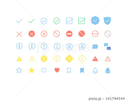 チェック・記号・UIアイコンセット チェック・記号・UIアイコンセット 141794544