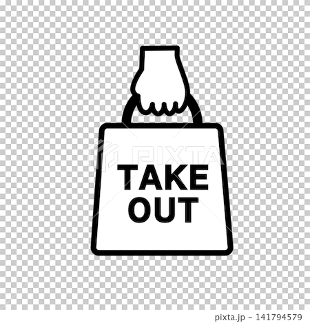 Takeout symbol illustration, Takeaway OK sign, simple icon Takeout symbol illustration, Takeaway OK sign, simple icon 141794579