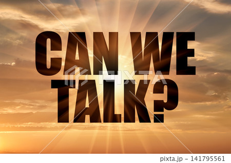 Can we talk conceptual phrase on a beautiful golden sunset sky with sun 141795561