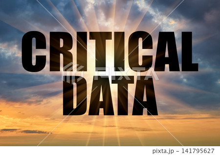 Critical data text against bright sun rays in morning sky Critical data text against bright sun rays in morning sky 141795627