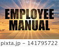 Employee Manual Concept on Golden Evening Sky with Sun Rays 141795722