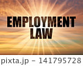 Employment Law Phrase on Golden Sunrise Sky with Glowing Sun Rays 141795728