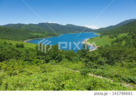 富士見峠から見る夏の野反湖 141796681