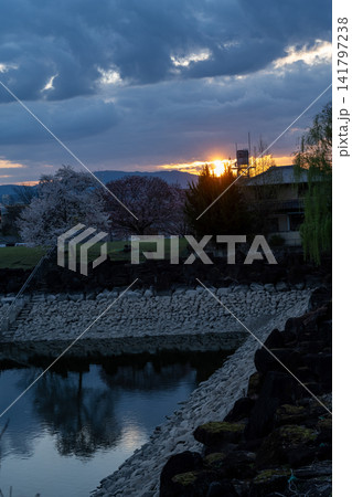 茜さす猿沢池の夕景 茜さす猿沢池の夕景 141797238