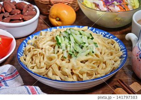 chiayi-style cold noodles with mayonnaise chiayi-style cold noodles with mayonnaise 141797383
