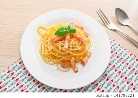 全卵で作ったカルボナーラスパゲッティ 141798221