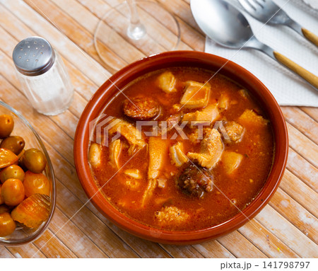Spanish stewed tripe dish Callos a la Madrilena 141798797