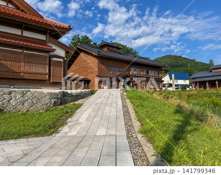 川村家番屋 斜め正面 北海道 泊村 晴れ 川村家番屋 斜め正面 北海道 泊村 晴れ 141799346