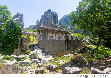 Ruins of gymnasium in Termessos, Antalya province, Turkey Ruins of gymnasium in Termessos, Antalya province, Turkey 141799413