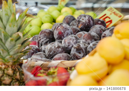 Fresh fruits on display at a local market Fresh fruits on display at a local market 141800878