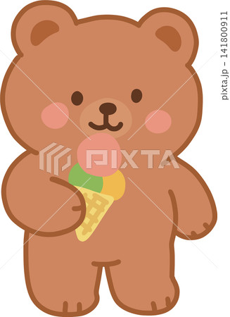 Bear Character with Ice Cream Bear Character with Ice Cream 141800911