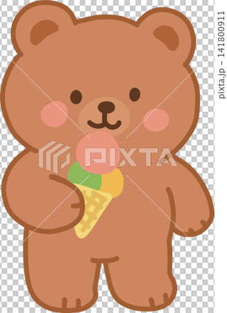 Bear Character with Ice Cream Bear Character with Ice Cream 141800911