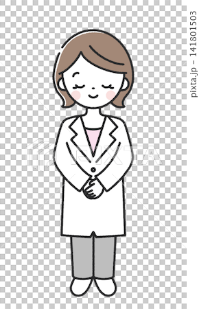 A female doctor bowing (full body) A female doctor bowing (full body) 141801503