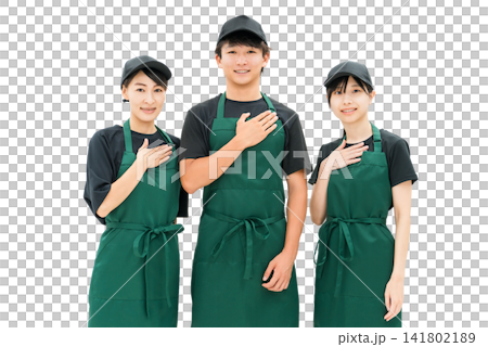 Male and female kitchen staff and cooking staff in the kitchen and back room Male and female kitchen staff and cooking staff in the kitchen and back room 141802189
