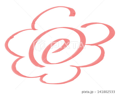 太いマーカーで描いた花丸 141802533