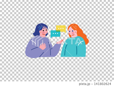 插圖:一位女性正在學習英語會話。 插圖:一位女性正在學習英語會話。 141802624
