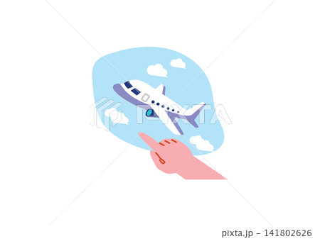 飛行機で旅立つイラスト 飛行機で旅立つイラスト 141802626